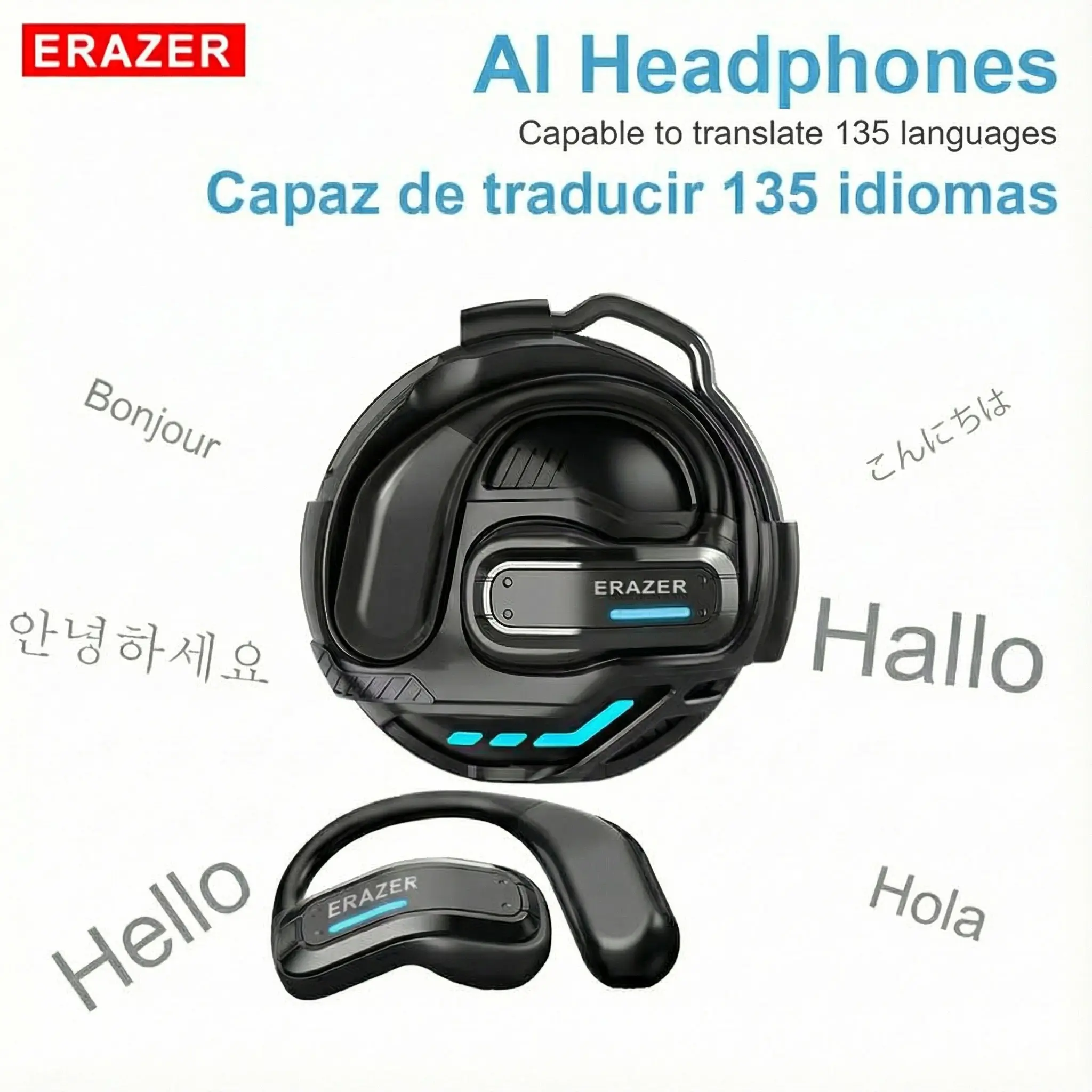 ERAZER X8 OWS Translate Wireless Bluetooth Earphones Translate 135 Languages Real Time Gaming Playing Music Phone Calls Headphones & Meeting Summary Earbuds