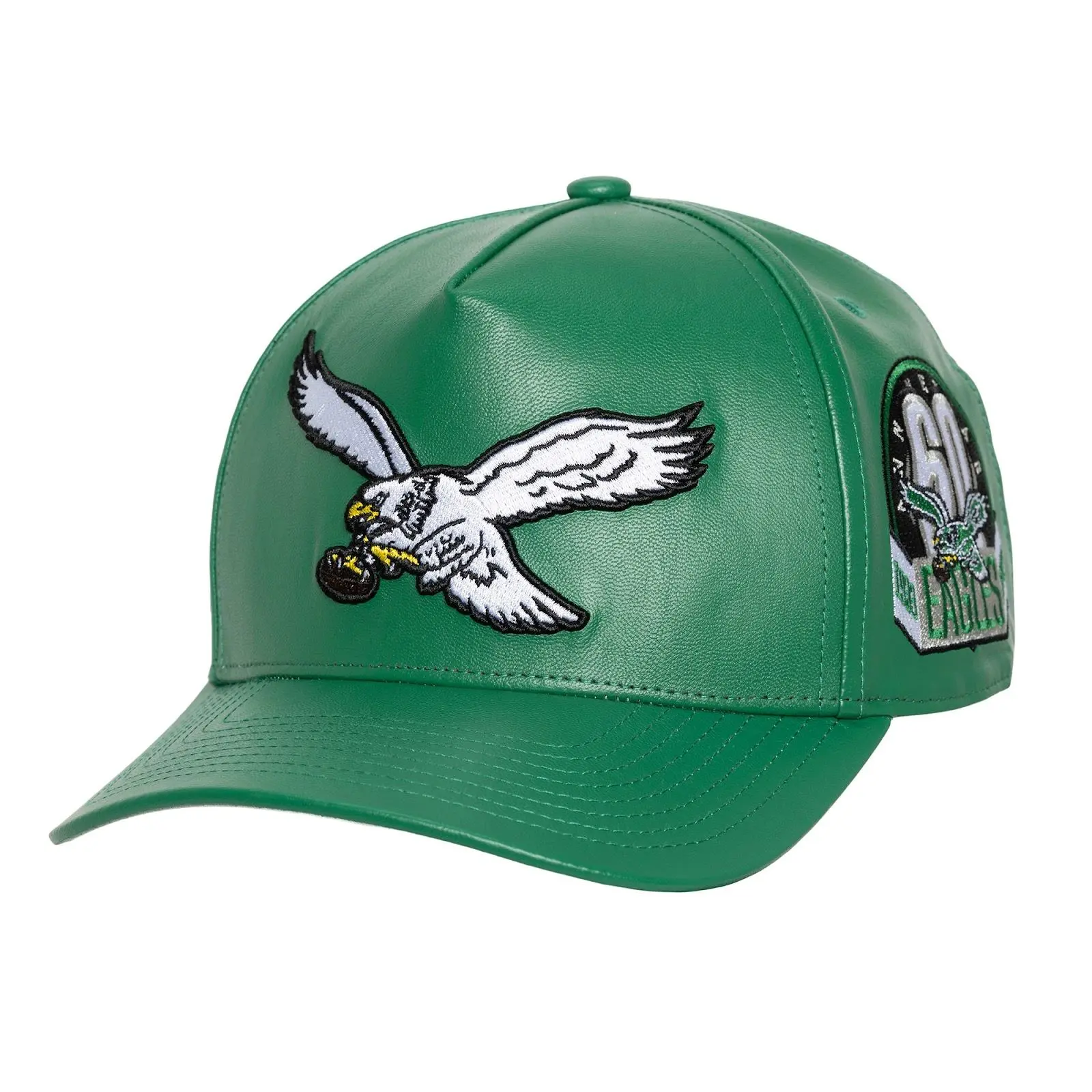 Philadelphia Eagles Kelly Green Buttery Pro Pinch Strapback Hat, Casual Cotton Regular Fit Cap with Eagles Logo & Graphic Design