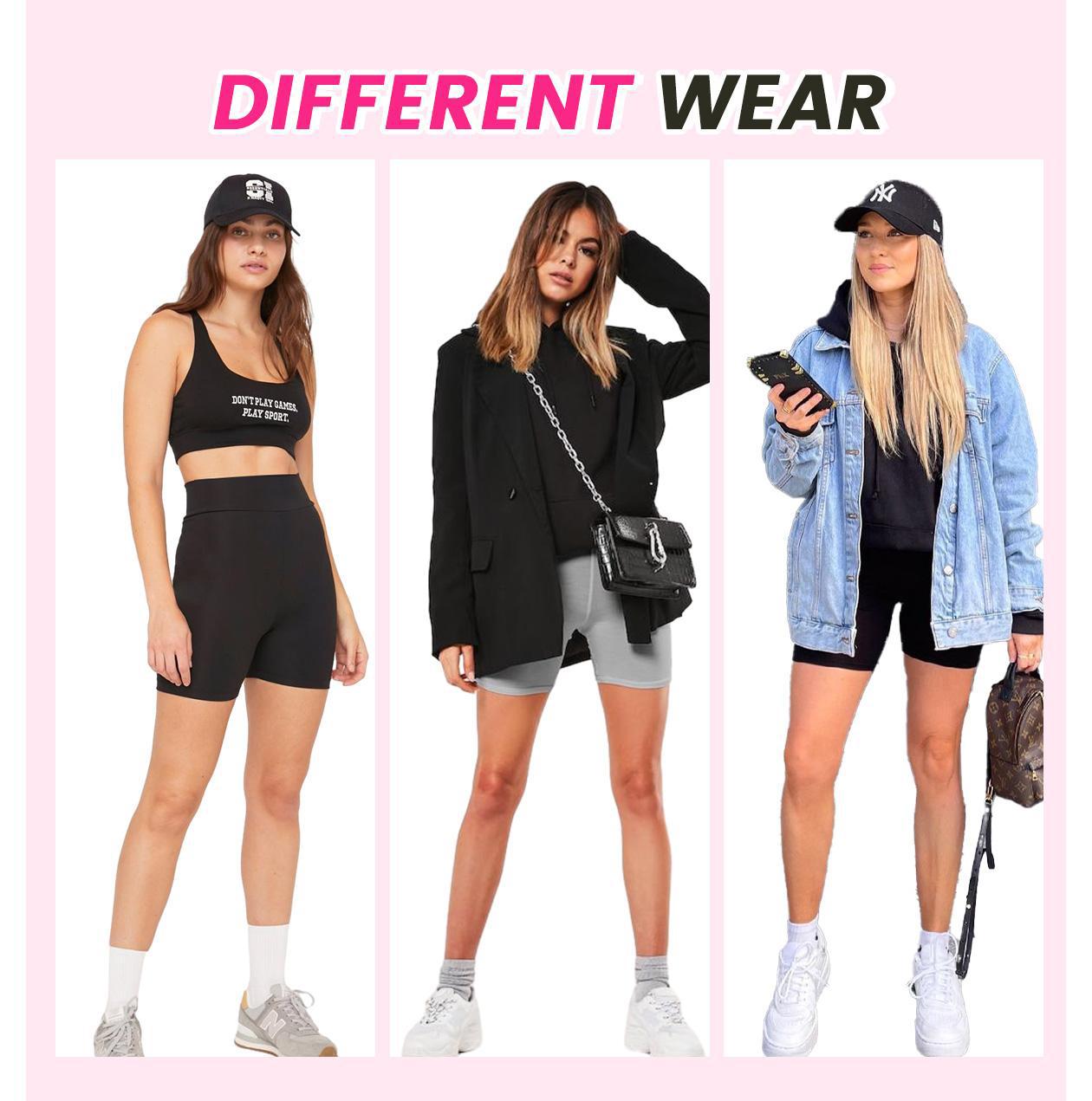 SHOWITTY High Waisted 3 Pack Biker Shorts for Women with Pockets - 5" Tummy Control Breathable Spandex Shorts for Gym Beach Summer Outfits #Summervibes