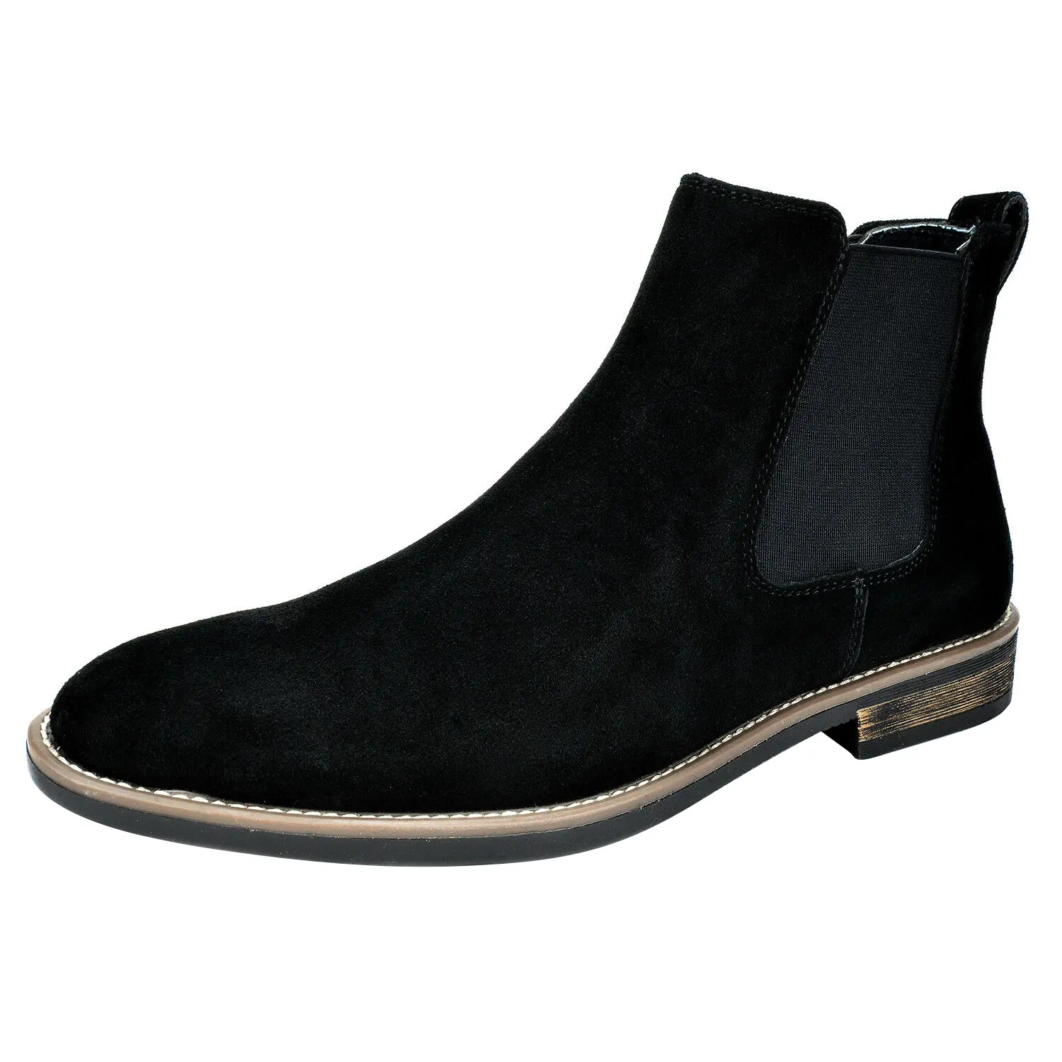 BRUNO MARC Men's Chelsea Boots - Premium Suede Upper, Round Toe, Elastic Band, EVA, Flexible TPR Sole, Breathable Soft Plain Surface Upper, Ankle Height, All Seasons, Fashion-Forward Look, Flexes for Walking, Pairs with Flannel or Blazer