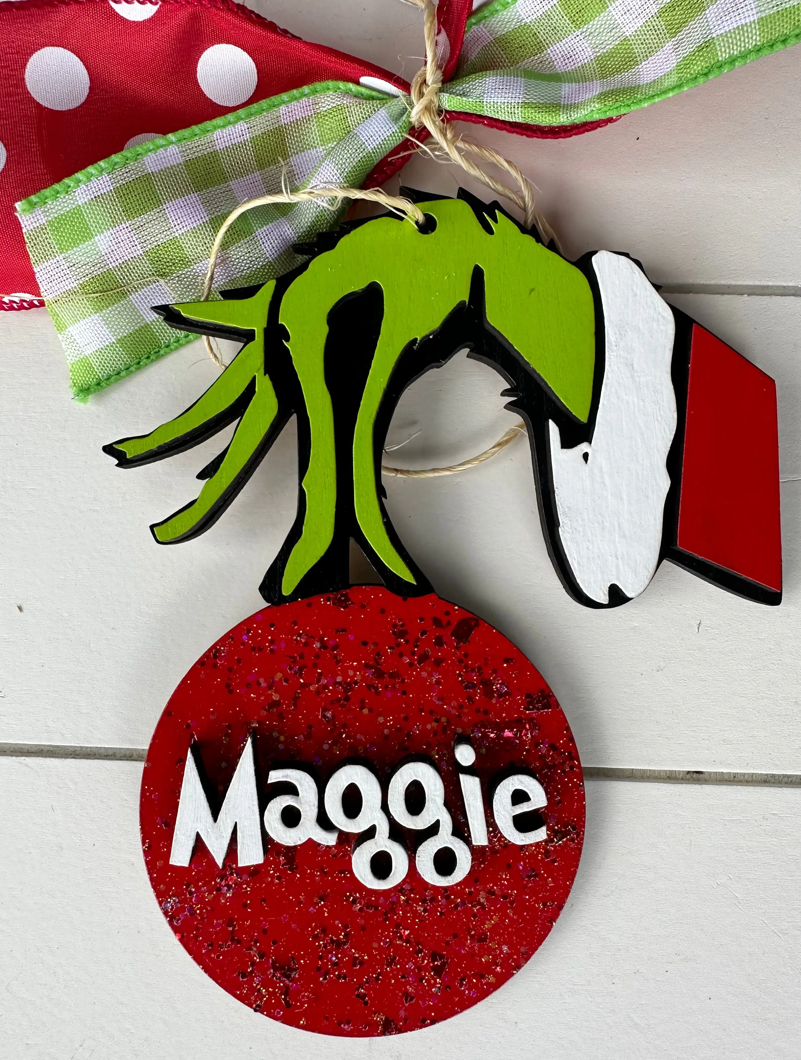 Customizable Green Man Ball Ornament - 5 inches Handmade 3-Dimensional Hand-Painted Stained Paint Art, Stain Mix Finish Festive Decor, Indoor Home Use Decor with Free In-Store Pickup, Artistic, Decorative