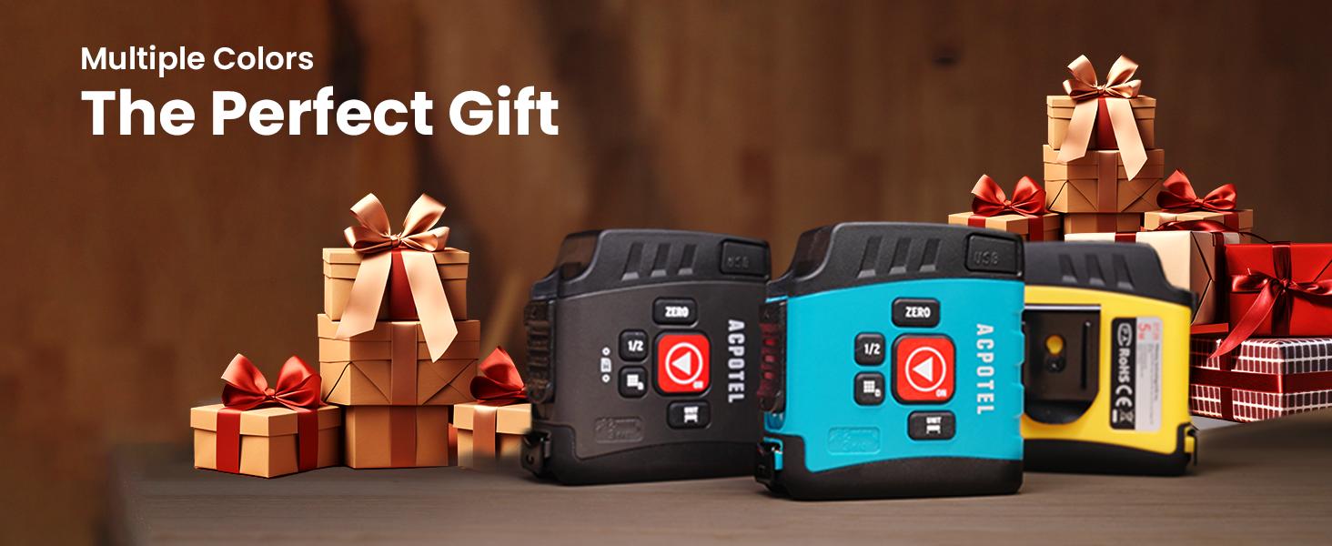 Digital Tape Measure 16 Ft, 2.4" LCD Display, 6 metric and imperial units, Easy Read Digital Measuring Tape Retractable with Fractions 1/16 Rechargeable Measurement Tool for Distance/Area/Volume, For Men gift  ,Perfect New Year Gift Idea