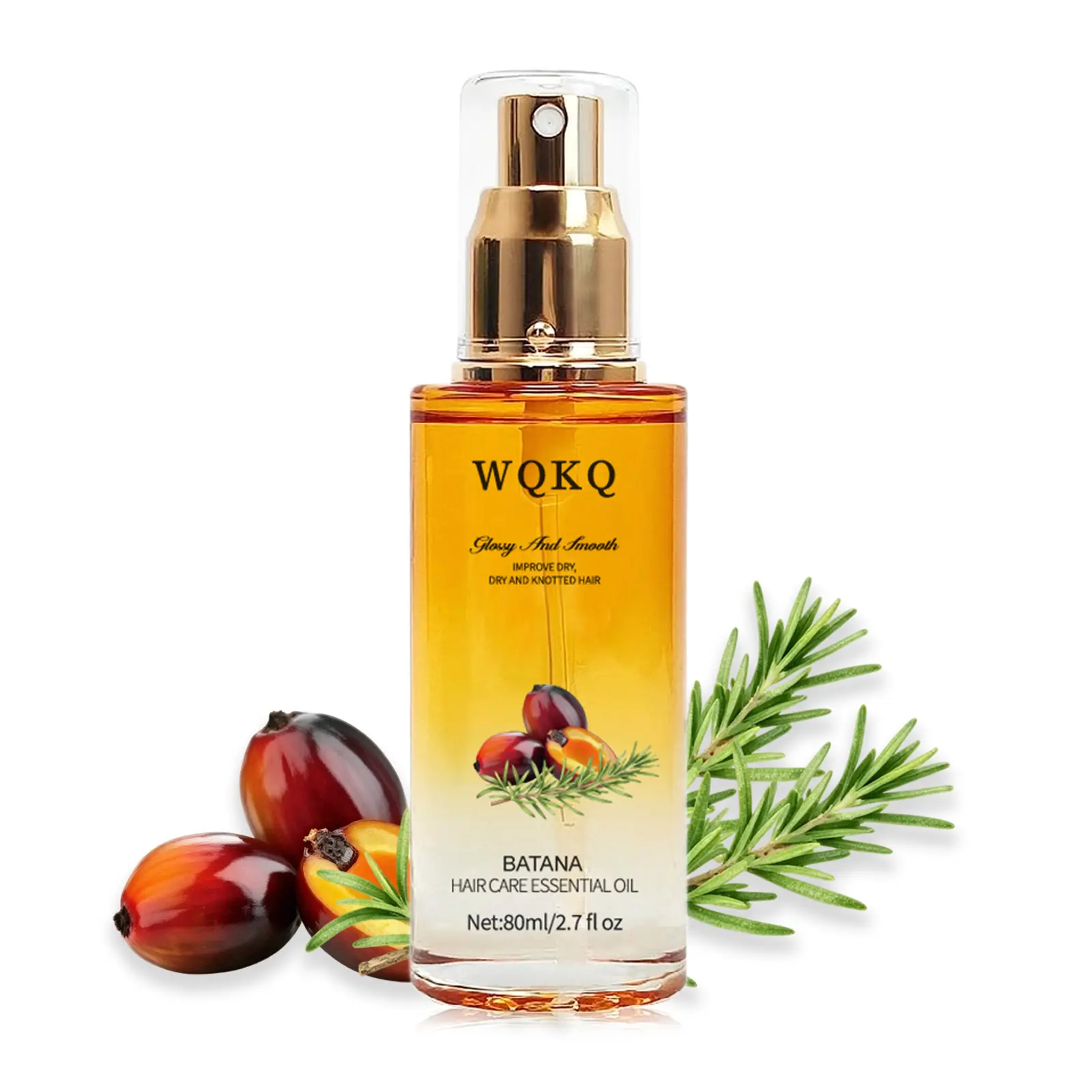 WQKQ Batana Oil Hair Serum: Moisturize & Condition for Silky, Youthful-Looking Hair | Rich in Oleic Acid & Antioxidants
