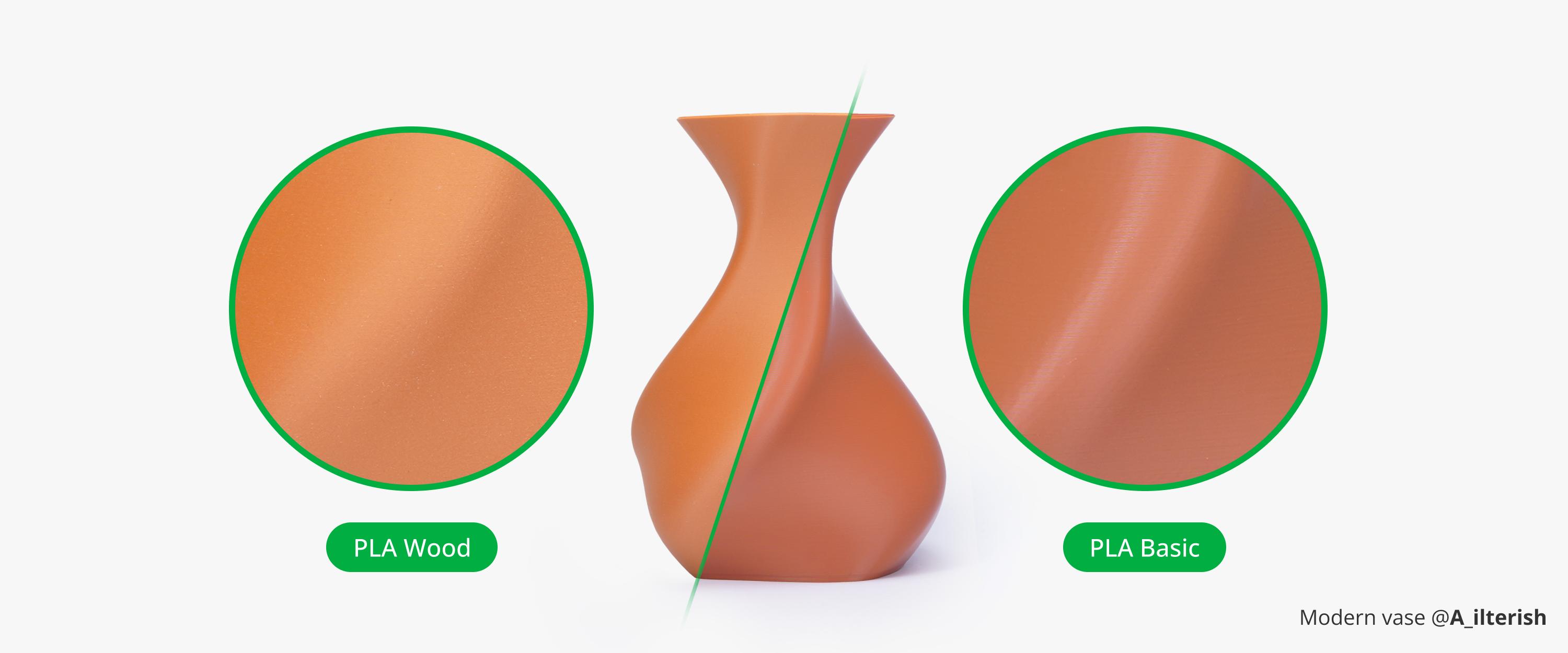 Bambu PLA Wood, 3D Printing Flaments and Materials, NEW Filaments Arrivals! Feels Like Real Wood; Matte Finish, Fine Texture; Integrates Perfectly with Other PLA; Comes with Basic Reusable Spool