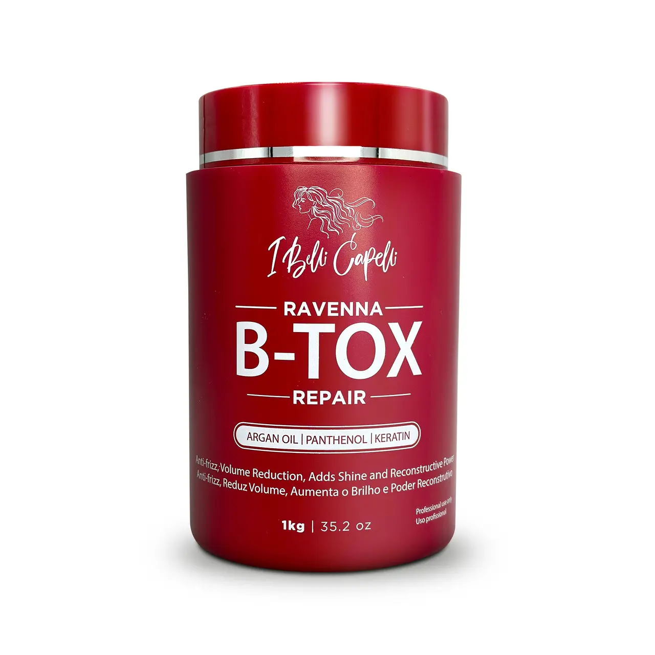 I Belli Capelli Ravenna B-tox Repair Hair Mask with Keratin, Argan Oil, Biotin - Nourishing Anti-Frizz Haircare Product, Hair Strengthener Treatment, 1kg/35.02 oz, Hair Masks