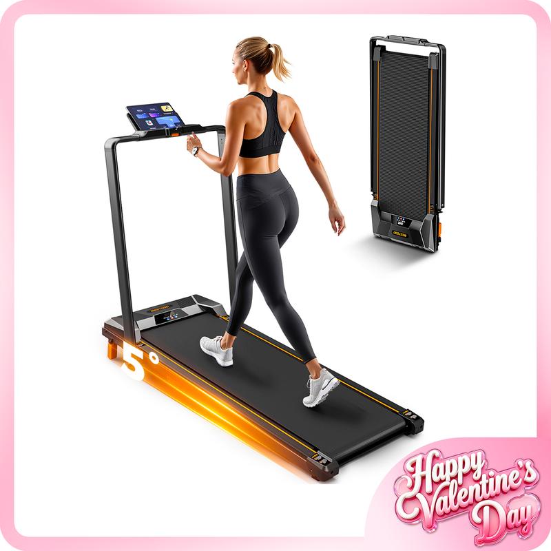 【HappyValentine's Day】Incline Treadmills Home, 330 lbs Capacity, 3-in-1 Under Desk Treadmill, Shock-Absorbing Quiet Walking Pad, Indoor Mini Exercise Equipment with Remote Control, Portable, Compact, Collapsible, with LED Display, Office Use, T1 classic