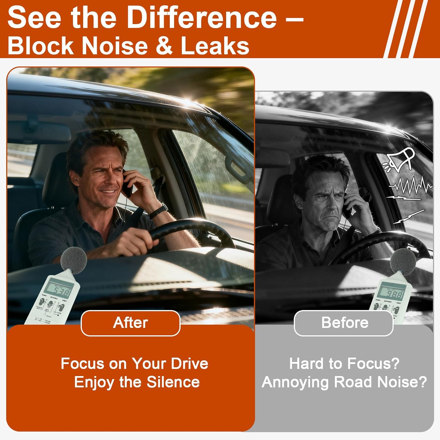 52.5 Ft Car Door Seal Strip Universal Self Adhesive Automotive Weather Stripping, Double Layer 5-Hole Car Door Soundproofing Strip, Rubber Seal Strip for Cars Trucks SUVs RVs Hood Cover