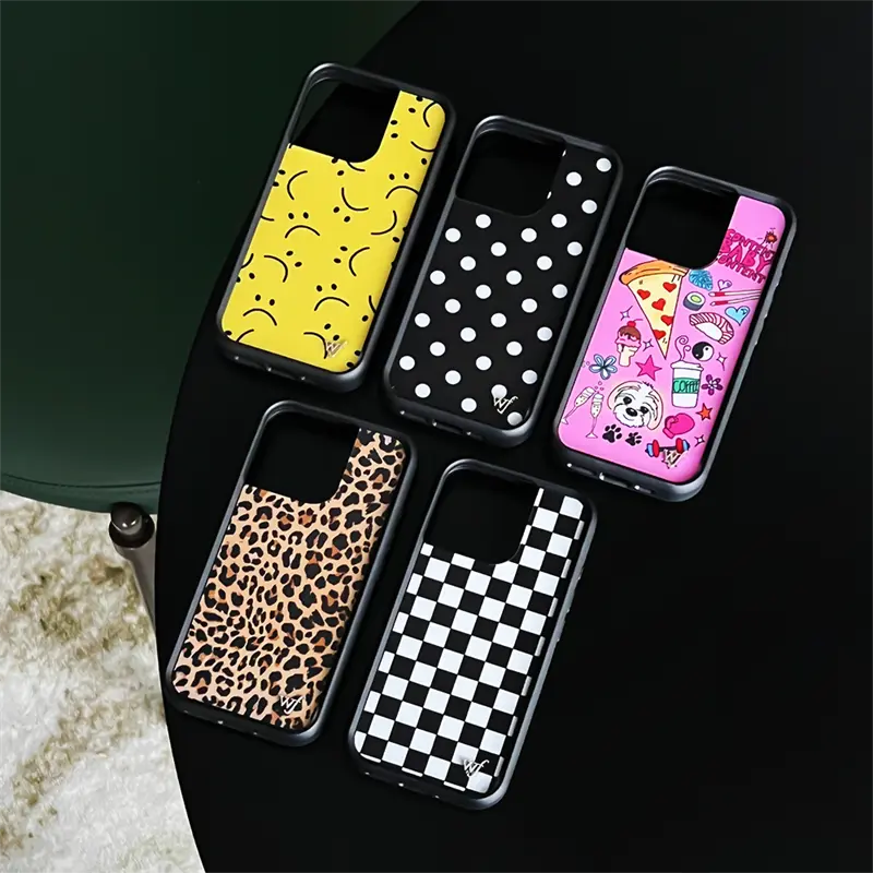 Shockproof Cellphone Case with Screen Protector for iPhones 12-17+ Pro, 3D Leopard Print-Polka Design, Cute Plaid & Food Cartoon Cover with Sunflower & Wildflower Accents, Compact Casing, Precise Cutout, Mobile Accessories for Daily Drops