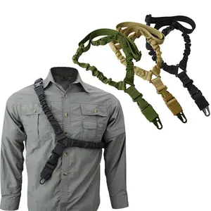 Tactical Single Point Rifle Sling with Secure Metal Buckle Adjustable Length Outdoor Hunting Accessories for Enhanced Safety and Flexibility swivel rope carabiner Gear Recreational Reliable