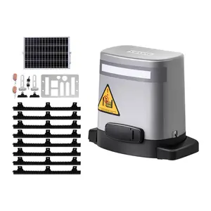 VEVOR Solar Sliding Gate Opener,  , 280W Electric Gate Opener for Doors up to 65.6ft 1799lbs, Gear Track Rolling Fence Door Motor with Infrared Sensor & 2 Remote Controls, Driveway Gates Opening System