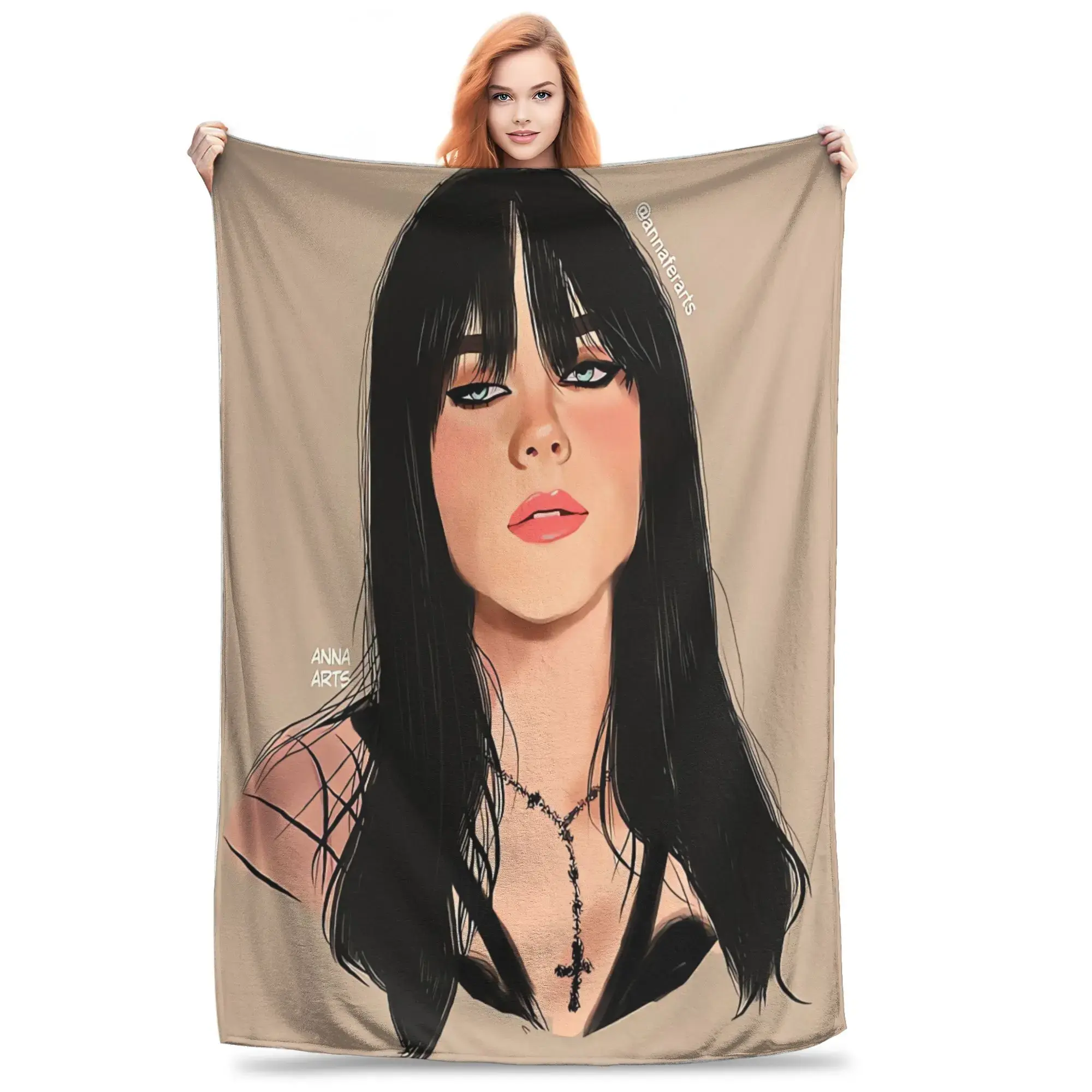 Billie Themed Flannel Throw Blanket, Soft Cozy Music Artist Blanket for Bed Sofa Couch Bedroom, Lightweight Home Bedding Sofa Cover, Aesthetic Room Decor Gift for Billie Fans