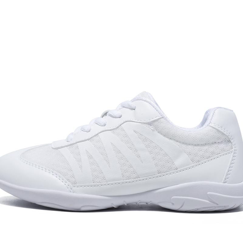 BAXINIER Youth Girls White Cheerleading Shoes Breathable Youth Cheer Competition Sneakers Athletic Training Dance Tennis Walking Cheerleading Shoes for Girls dance shoe