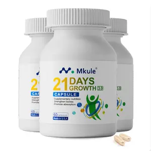 Mkule 21 DAYS GROWTH | Height Growth Supplement - Height Growth Maximizer for Kids & Teens | With Calcium, Vitamin D3, K2 & Multivitamins | Third-Party Tested, All-NATURAL, 60 Capsules