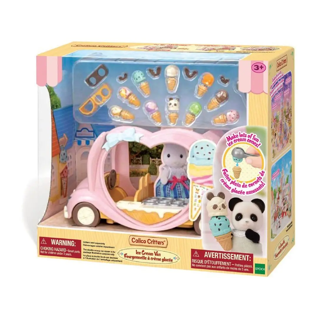 Calico Critters Ice Cream Van Doll Playset - Mini Doll, Miniature Toy Set for Kids, Dolls
