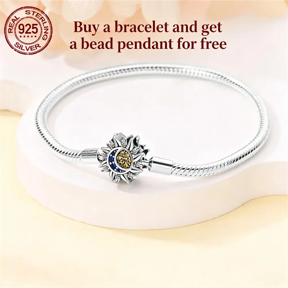 925 silver, star and moon bracelet, bracelet, simple and exquisite gift, fashionable bracelet