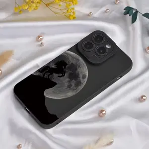 Simple dark style moon horse phone case - matte black full coverage anti-drop protection case suitable for iPhone 17/16/15/14/13/12/1