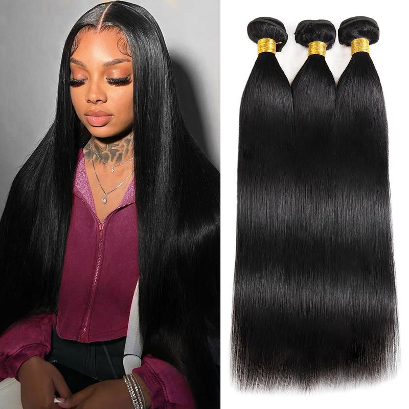 Glulaze Body Wave Sew in Silky Straight Human Hair Bundles 28 inch Salon Quality Quick Weave Raw Hair Extensions  #Outdoorfun