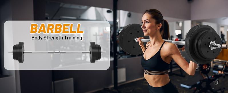 66LB 2 In 1 Adjustable Dumbbell Set,with Straight，Can be Used as a barbell， Weightlifting Dumbbells are Suitable For Strength Training, Body Shaping, and Home Fitness Equipment