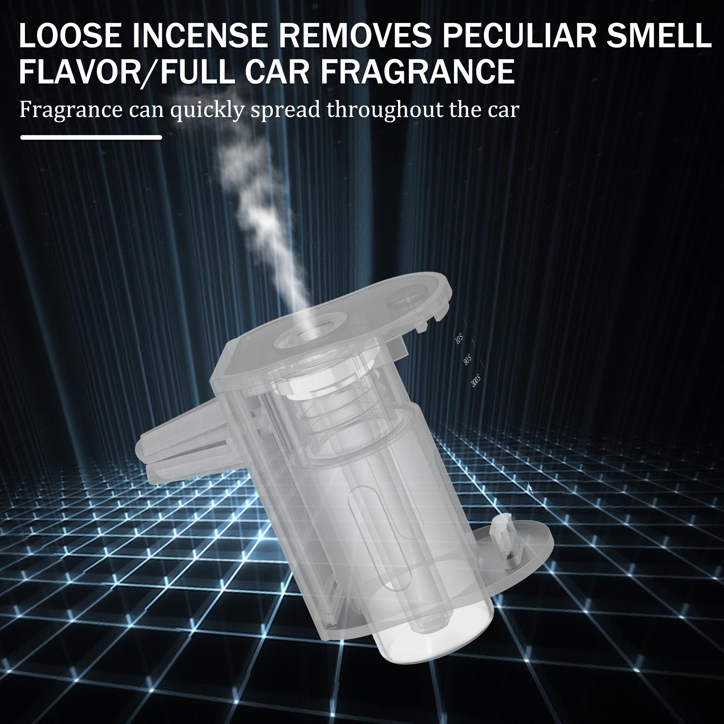 Smart Car Air Freshener: Three-Level Scent Control, Portable Waterless Diffuser, Aromatherapy with 3*10ML Natural Scents