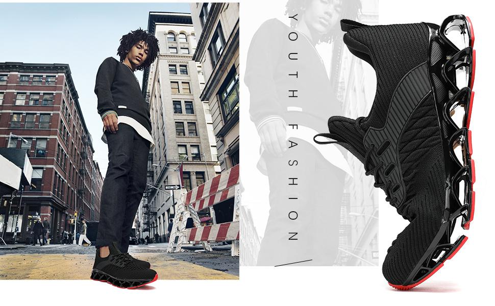 Men's Running Shoes Blade Tennis Walking Fashion Sneakers Breathable NonSlip Gym Sports Work Trainers,Sporty Lightweight Breathable Running Shoes For Exercise & Daily Wear Footwear Runner Training Closed Athletic Boy Casual Comfort Outdoorfun mens shoes