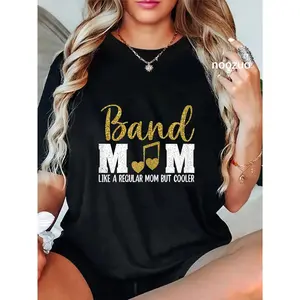 100% Cotton Band Mom Life Mother's Day Band Mama Marching Band Mom T-Shirt