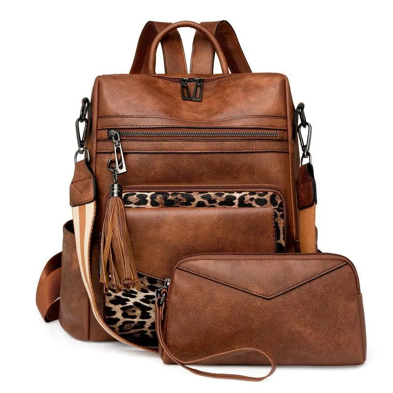 [Large Backpack Purse] Large Designer Backpack Purse Women |       Fashion Tassel Ladies Shoulder Bags Travel Bag