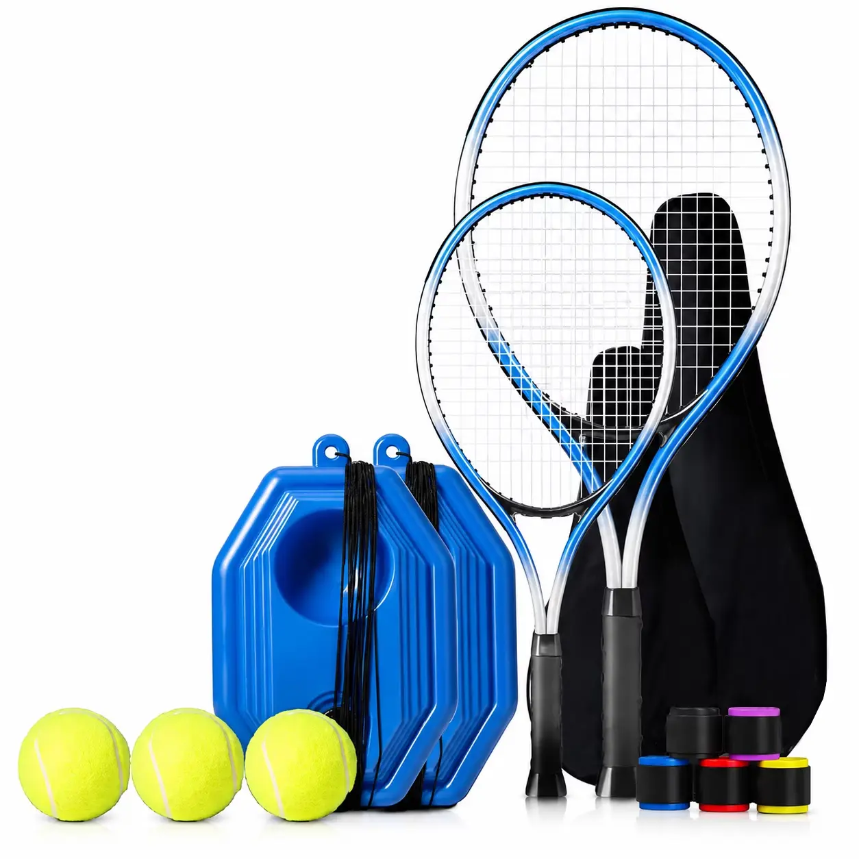 Portable Tennis Trainer Rebounder Set with Weighted Base, Solo Tennis Practice Ball on Elastic String for Backyard, Court & Home Training, New 2026