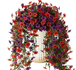 6-Pack Real-Touch Hanging Orchids| A cornerstone of modern landscaping, these weatherproof plants are UV-resistant and waterproof, ensuring your indoor or outdoor sanctuary stays elegant through every season. Artificial Tricolor Flowers faux orchids