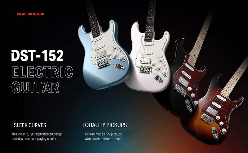 Donner DST-152 39-inch ST Electric Guitar Kit HSS Pickup with Amplifier Donner DST-152 39-inch ST Electric Guitar Kit HSS Pickup with Amplifier