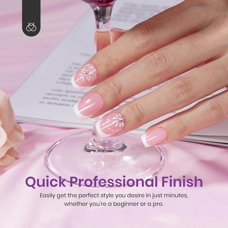 Beetles X Press Plus Press On Nails Tips, French Tip  Square/Squoval/Almond -No File Need DIY Manicure for Nail Extension Gifts for Women thick  press  nails acrylic #TikTokShopBacktoSchool