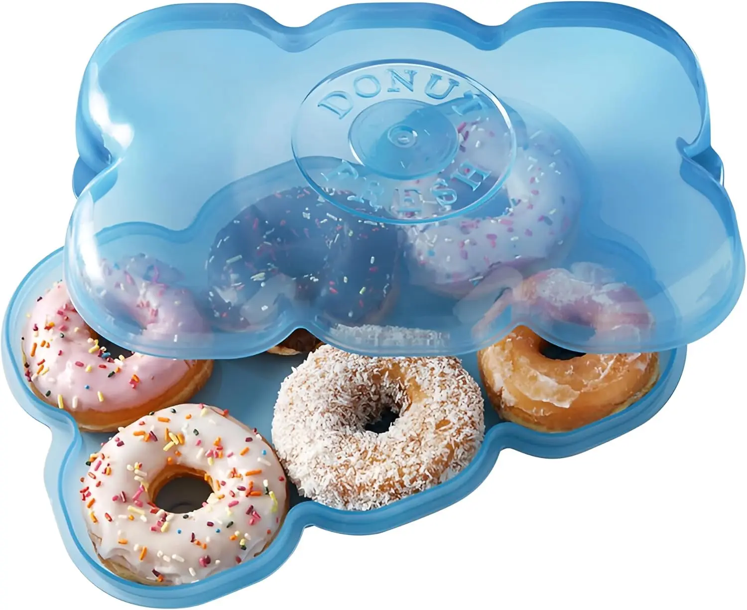 As Seen On Shark Tank Products- Touch Up Cup Donut Fresh Storage Container Holder, Airtight and Reusable, BPA-Free, Pack of 1, Holds 6 Fresh Donuts