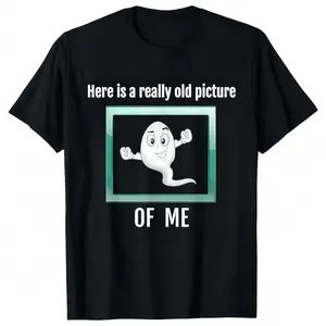 Funny Sperm Graphic Tee | ‘Very Old Picture of Me’ Casual T-Shirt | Trendy Unisex Streetwear Tropical