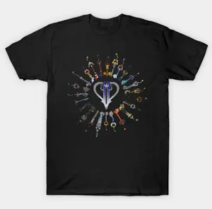 Vintage Kingdom Hearts Keyblade Circle T-Shirt, Ultimate Weapons Collection Graphic Tee, Sora’s Arsenal Video Game Streetwear, Crew Neck, Short Sleeve, Cotton, Unisex Gift, Men and Womenswear Top