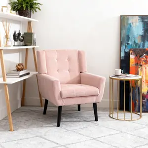 BESTER 29.5" Modern Velvet Accent Chair with Button Tufting – Ergonomic Armchair with Solid Wood Frame & Metal Legs, 5" Thick Padded Seat, Skin-Friendly Fabric, Living Room Bedroom Lounge Chair Multiple Colors holiday discounts