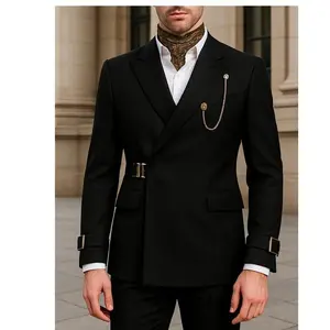 Men's slim fit two-piece suit, wedding dress, casual business retro, groom's suit, party suit, formal occasion, groom's wedding tailcoat, retro suit