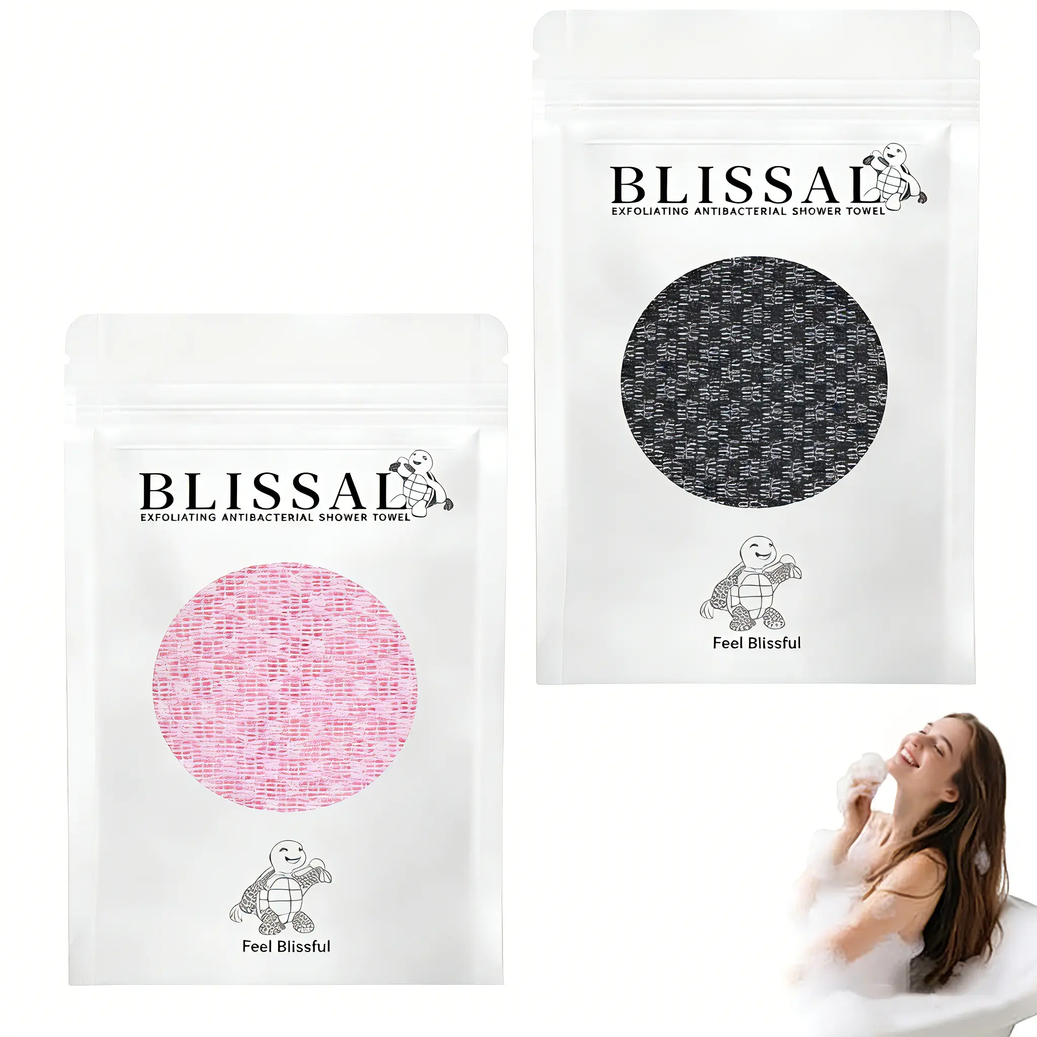 Exfoliating Shower Towel, 2-in-1 Exfoliating Towel, Premium Scrub Wash Cloth for Body Face, exfoliating Towels-Body Scrubber with 2 Sides for All Skin Types