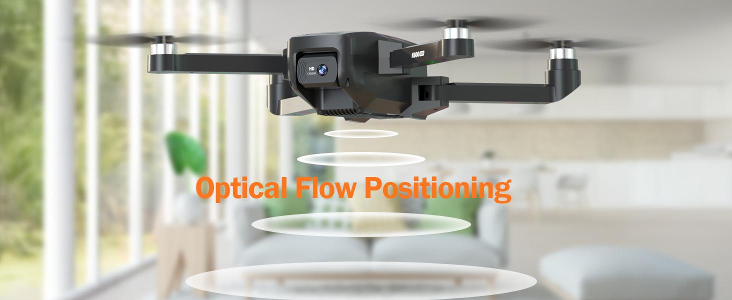 Karuisrc K600GPS 5G Drone with One-Touch Takeoff Function 3 Batteries Optical Flow Positioning Long Battery Life Screen Remote Controller Grey Quadcopter