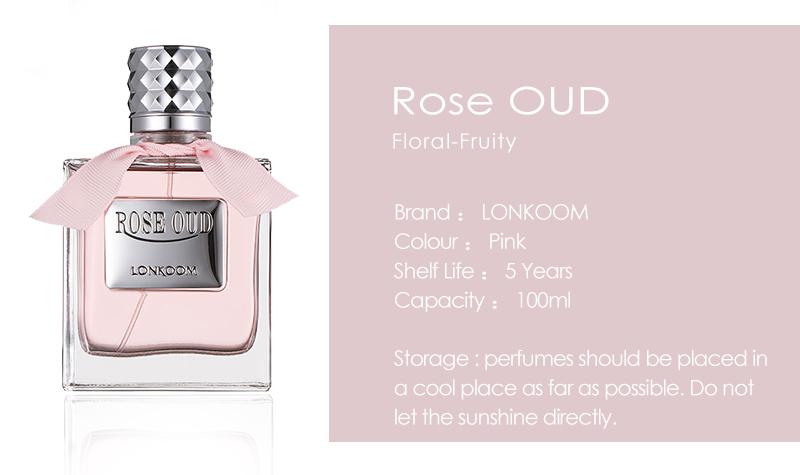 Lonkoom OUD PINK 100ml Floral Fruity Note for Women, Long Lasting Perfume Fragrance Box