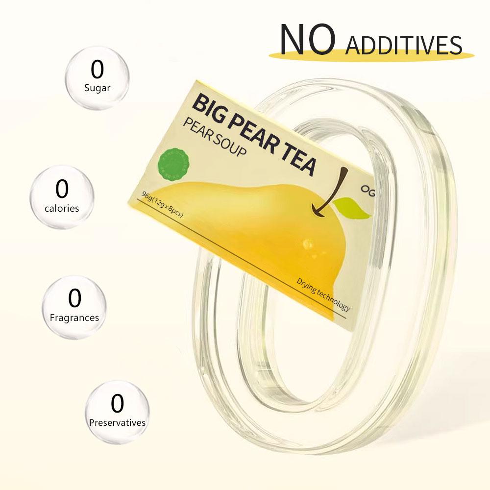 BOGO Cough-relieving Tea Big Pear Tea 3pcs Big Pear 2 Cartons (1Carton 152g 19g×8pack)×2 Caffeine Free Individual Packaging With Goji Berry Red Dates Lily Snow Fungus Pear And Rock Candy With Forest Thermos