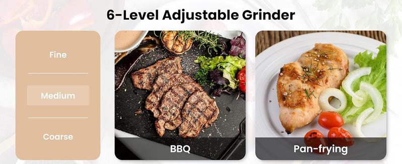 Salt and Pepper Grinder Set Electric,Rechargeable Salt and Pepper Shakers Stainless Steel with USB C Dual Charging Base,Upgraded Large Capacity,Adjustable Coarseness,Ideal for Mom