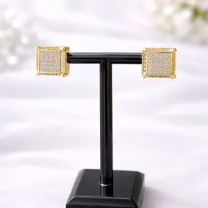 Aretes de plata amarrilla italina 925