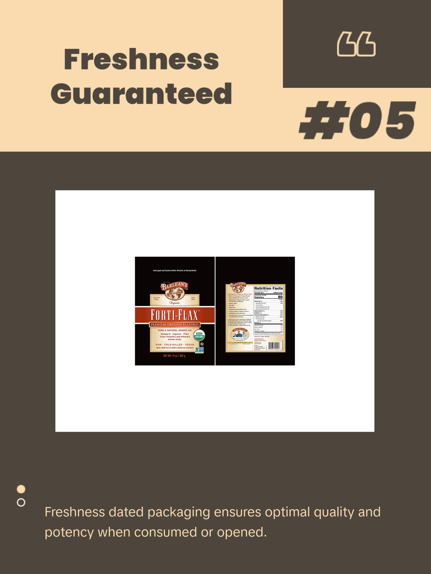 Barlean's Organic Forti-Flax Premium Ground Flaxseed Fiber Grain