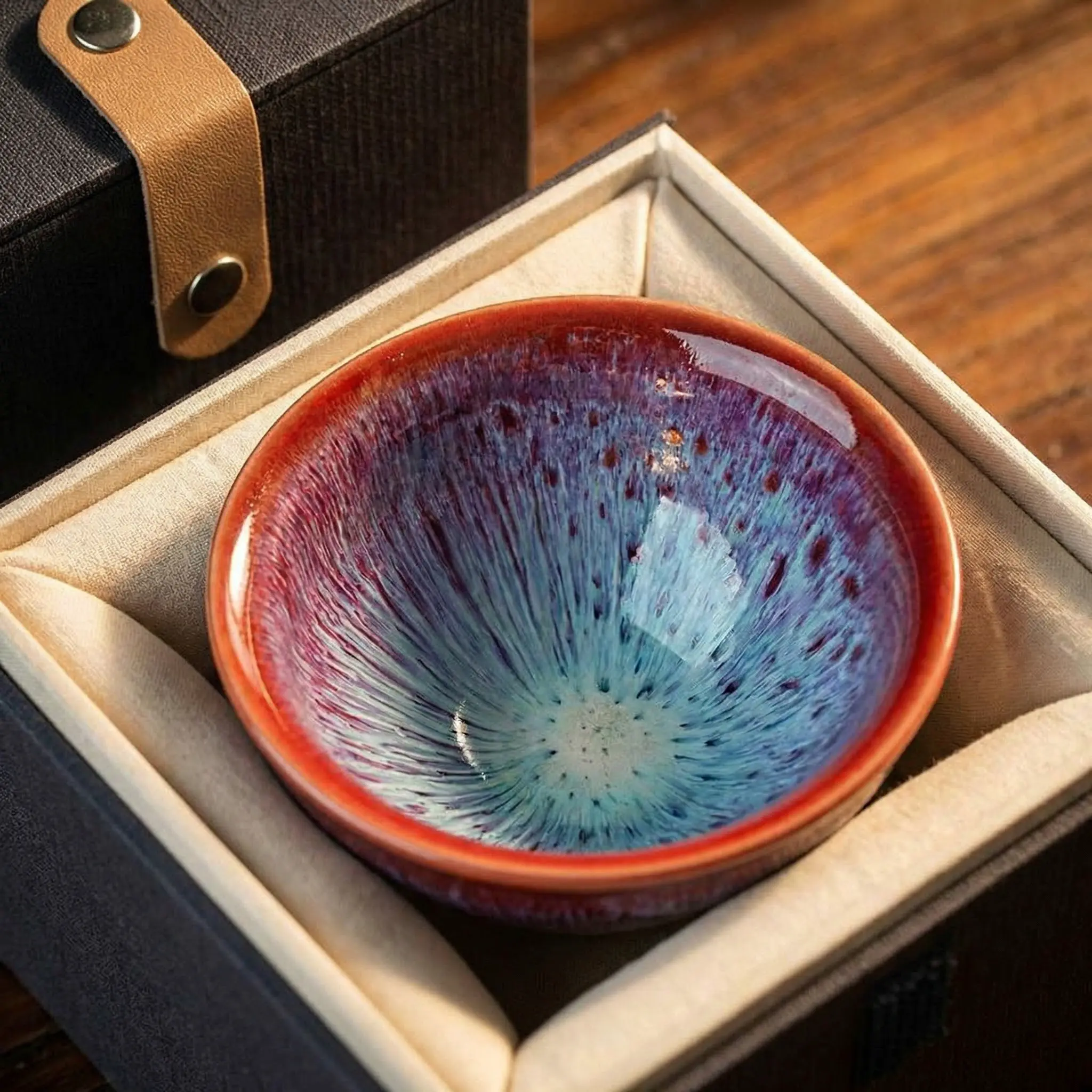 LIDEYING Classic Peacock Tail Fan Ceramic Jianzhan Mug - Handmade Hot Drink Cup, Ergonomic Sipping Design, Premium Safe Glaze, Dishwasher-Washable, Cultural Collectible Shelf Decor (For Art Enthusiasts)