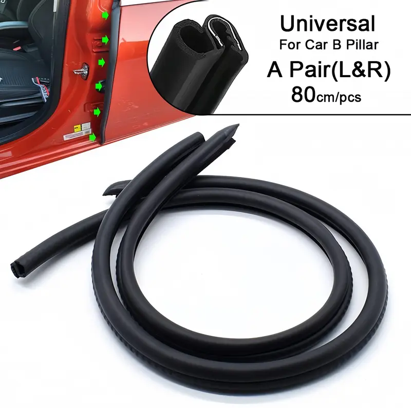 toolupgrade YXCY Car Door Seal Strip - 2PCS B-Pillar Seal Strip, Automotive Rubber Frame with Buckle EPDM Gasket Weather Stripping for Soundproofing, Dustproof Noise Reduction Edge Trim,Universal Cars, Trucks, SUV, RVs Car Door Protector Christmas gift