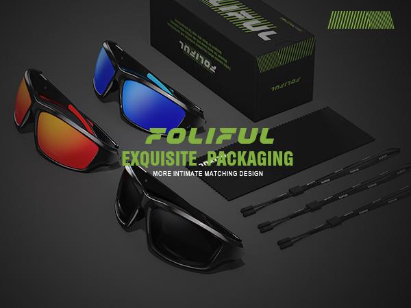 3 Pack Polarized Sports Sunglasses for Men, Sunglasses Wrap Around UV400 Protection for Cycling Fishing Driving