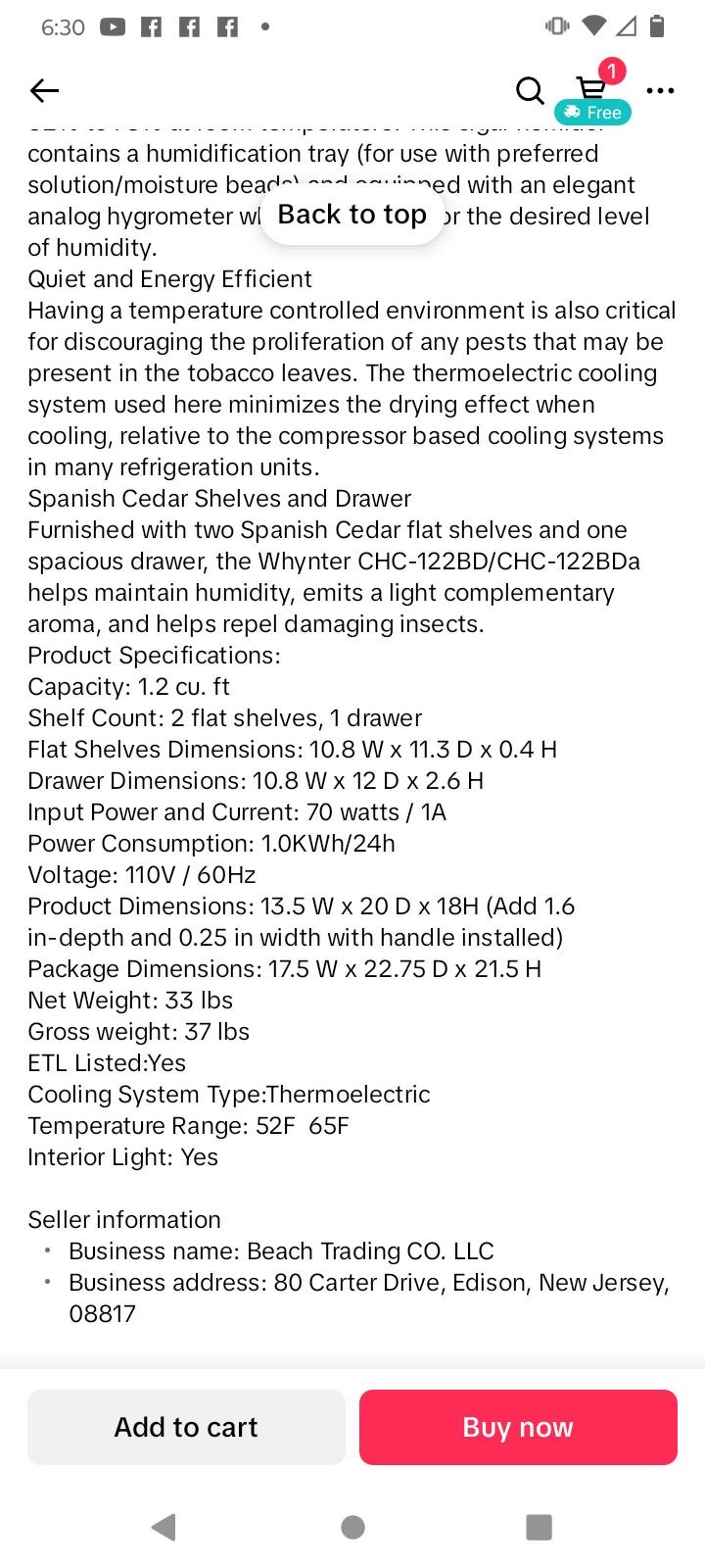 whynter elite touch control cigar humidor storage system