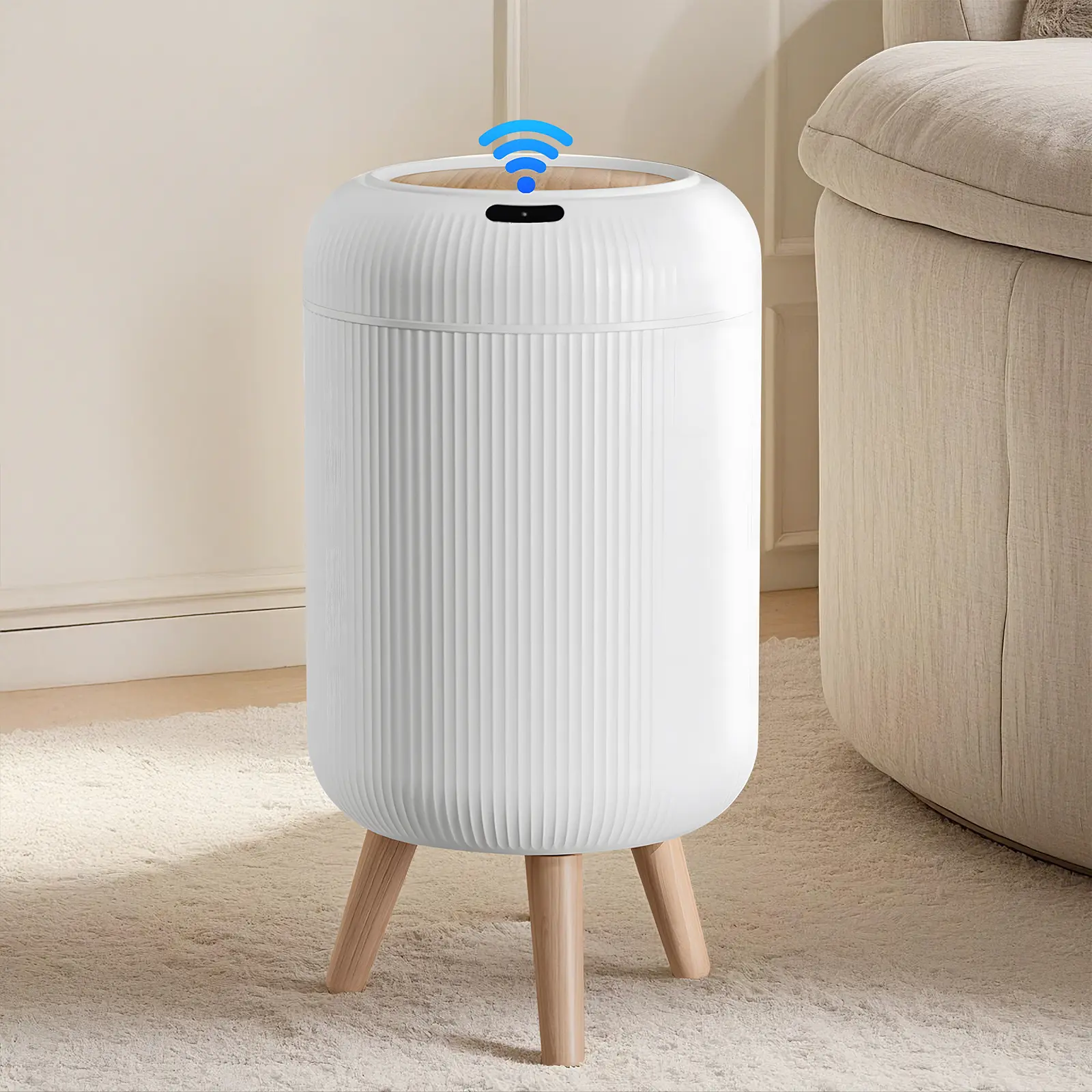 Smart Sensor Trash Can! Auto Open + Detachable Legs - Odor Resistant & Silent for Kitchen/Bathroom/Outdoor convenient design motion can