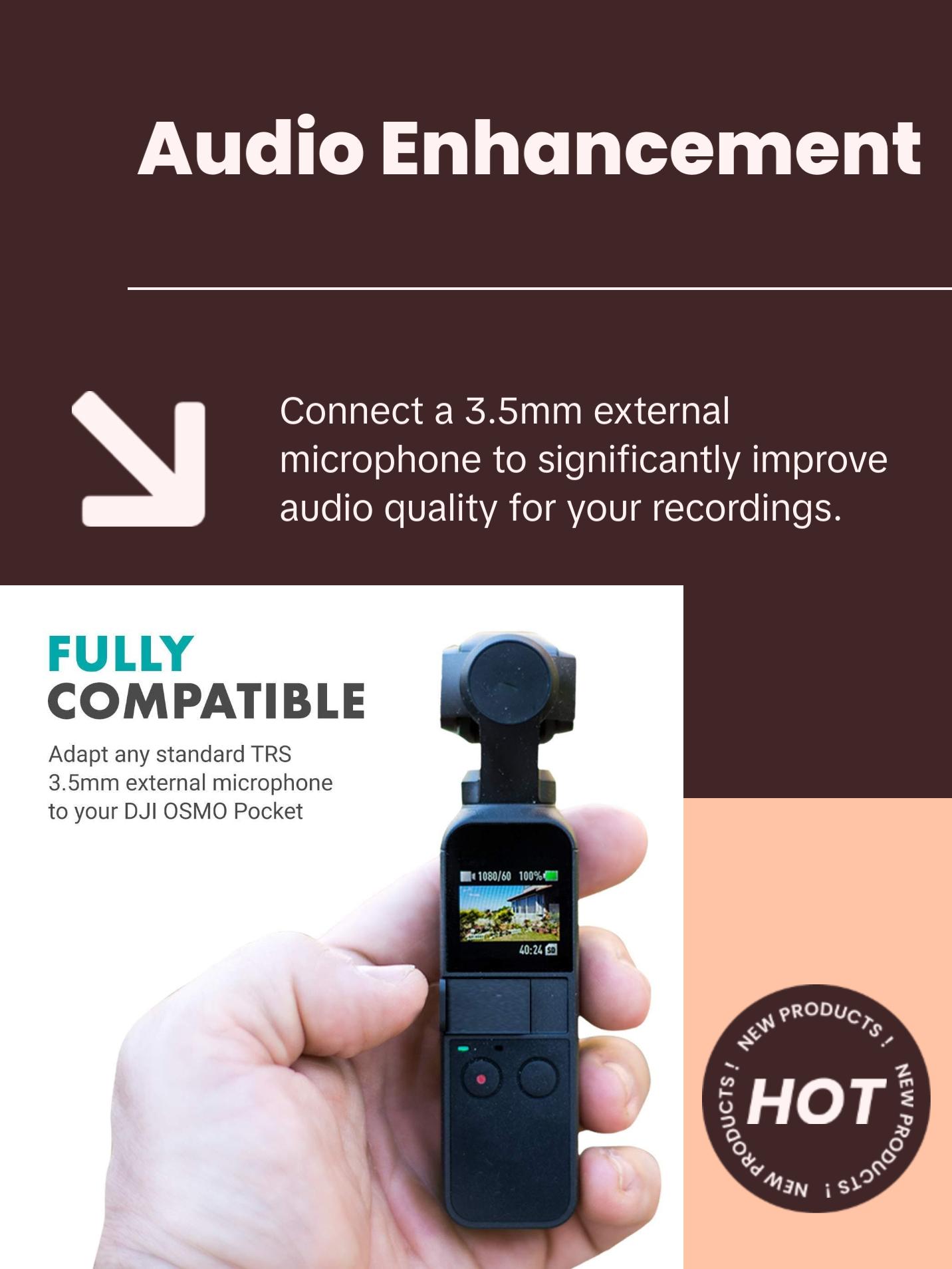 Movo | PMA-1 | Microphone Adapter for DJI OSMO Pocket