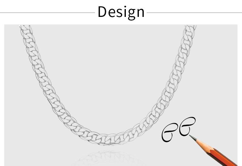 Men's Silver Color Necklace 2/4/6/8/10/12MM 40-75cm Face Chain Necklace Lobster Clasp Men Women Engagement Jewelry Gifts