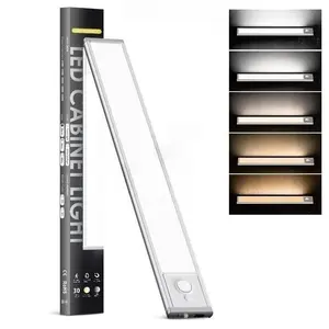 Quriov LED Sensor Cabinet Light, Dual Modes of Smart Light Sensing, Human Motion Sensing, Under-Cabinet Lighting for Kitchen Wall Cabinets, Sensor Light for Wardrobes/Shoe Cabinets/Bookcases, Drill-Free Installation